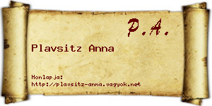 Plavsitz Anna névjegykártya